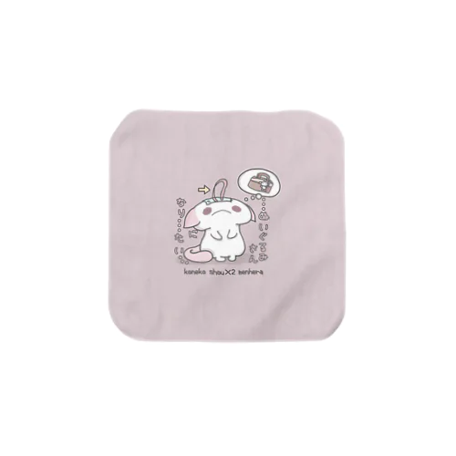 「ぬいぐるみへのちょうせん」backからーver Towel Handkerchief