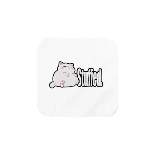 ぐうたら白猫。stuffed. タオルハンカチ