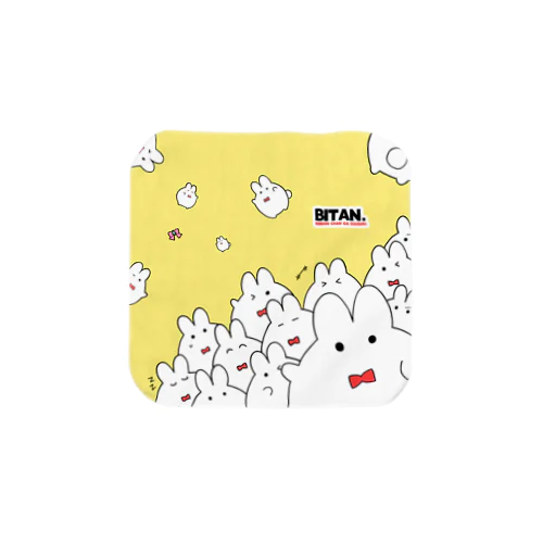 びたんくん大集合ハンカチタオル(イエロー) Towel Handkerchief