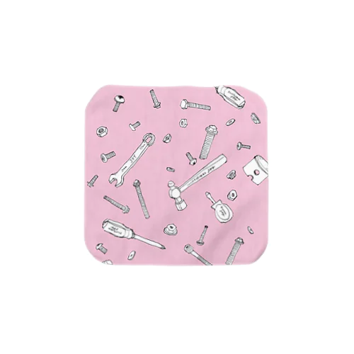 工具柄-ピンク／JOY タオルハンカチ