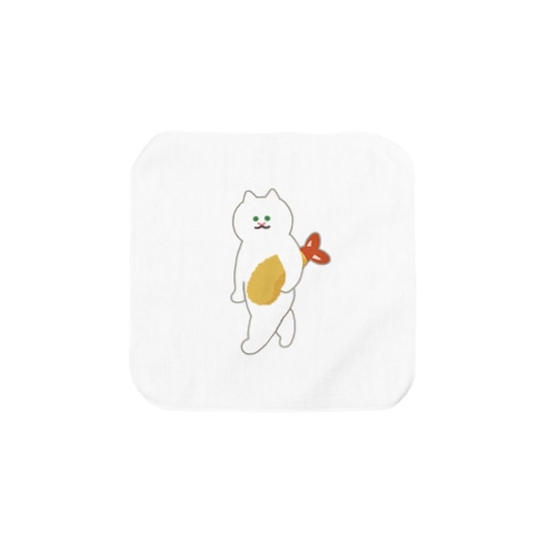 エビフライをさわやかに運ぶねこ Towel Handkerchief