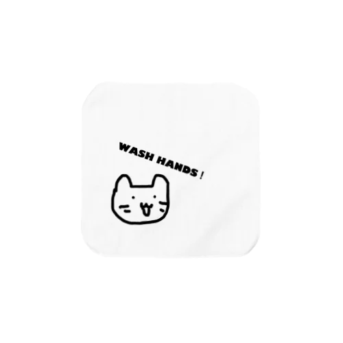 コロナ支援お願いします！なごみねこちゃん WASHHANDS ver. Towel Handkerchief