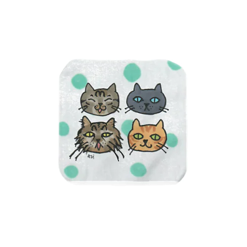 猫ちゃんゆるフェイス Towel Handkerchief