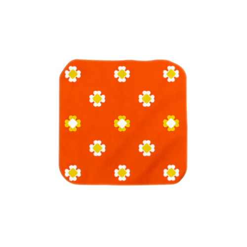 レトロ花柄　オレンジ Towel Handkerchief
