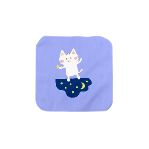 ネコじのムーンライト Towel Handkerchief