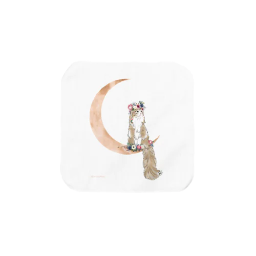 Cat on the Moon Towel Handkerchief