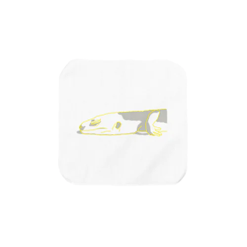 レオパの寝顔(白ベース) タオルハンカチ
