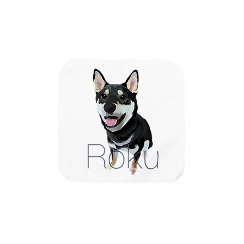 柴犬ROKU【笑顔】 タオルハンカチ