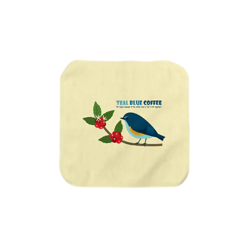 Teal Blue Bird Towel Handkerchief