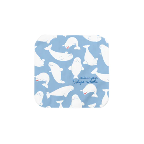 6 Beluga Whales Towel Handkerchief