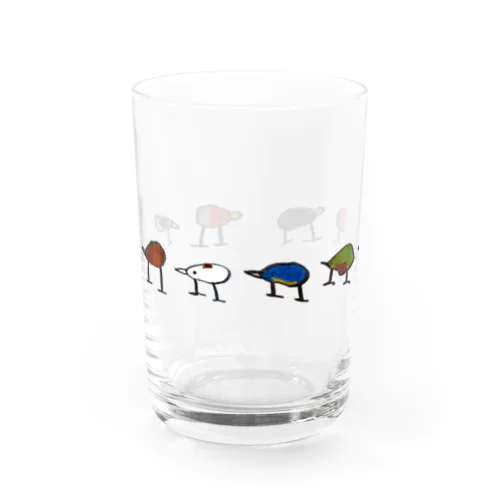 野鳥整列8種ver Water Glass