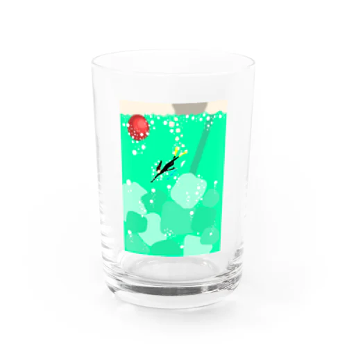 クリームメロンソーダにダイブしたい Water Glass