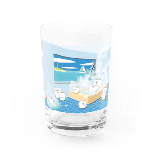 お風呂に入る猫達 Water Glass