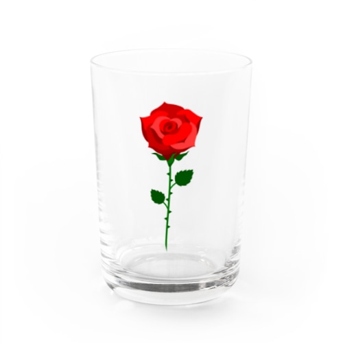 赤いバラ Water Glass