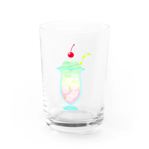 くりぃむそーだ　メロンアイス Water Glass