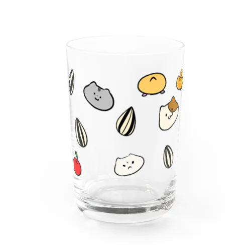 ちりばめられた種とハム Water Glass