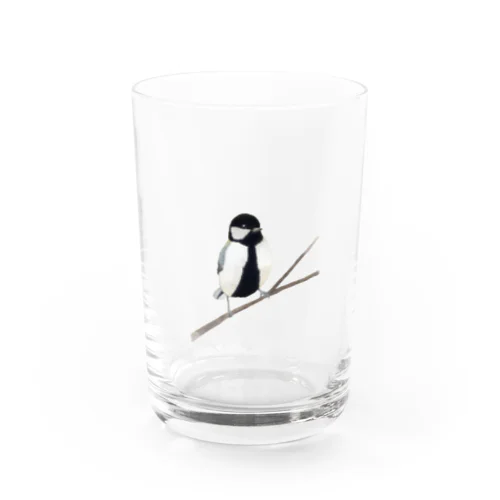 鳥の絵・バードウォッチング・シジュウカラ Water Glass