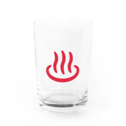 温泉マーク（赤） Water Glass
