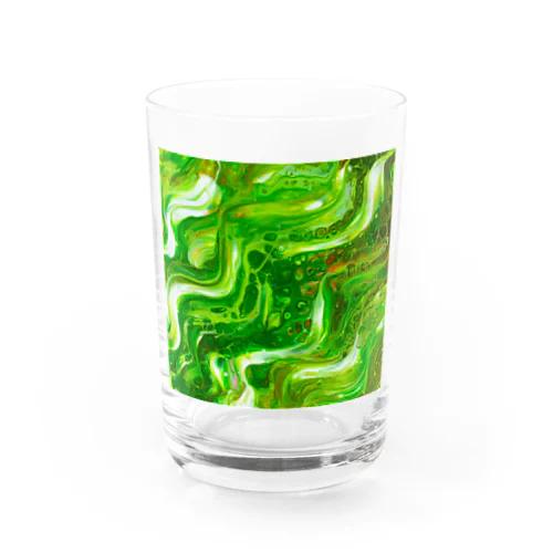 ウェーブ　緑 Water Glass