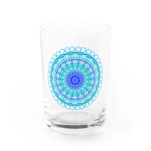 お花①アクアブルー Water Glass