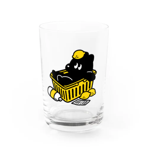 クマとカゴとレモン Water Glass