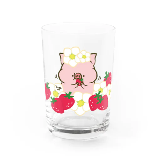 トン野さんとイチゴ Water Glass