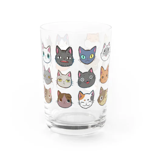 猫々の顔をそろえて2 Water Glass