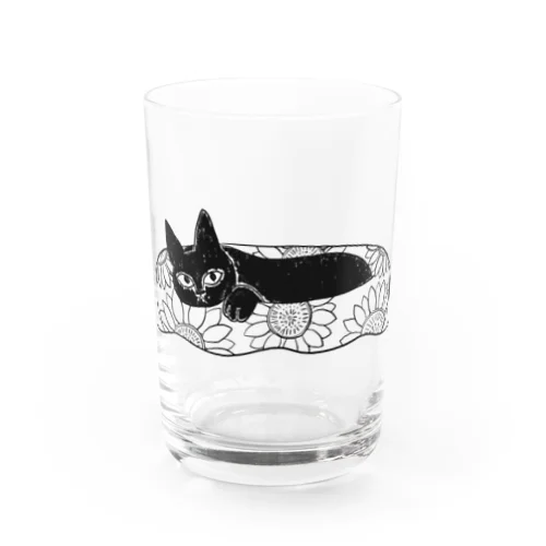 浮き輪と黒猫さん Water Glass