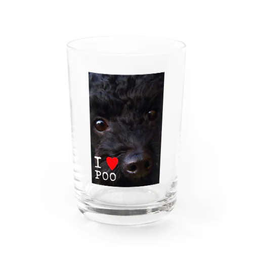 黒いトイプードル_I love poodle. Water Glass