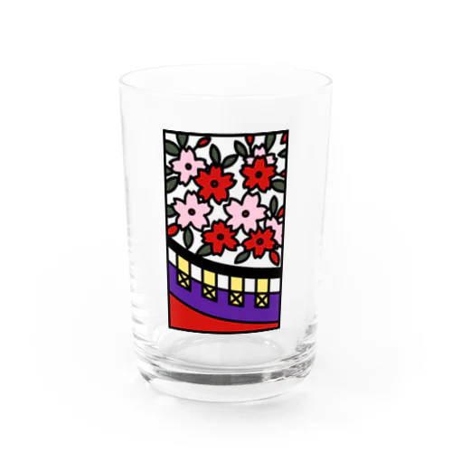 花札　桜に幕 Water Glass