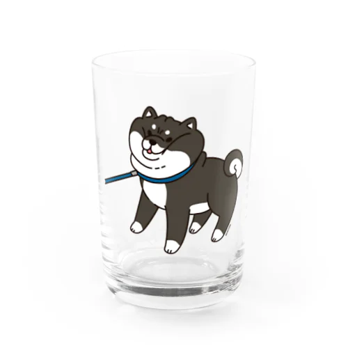 散歩から帰りたくない黒柴 Water Glass