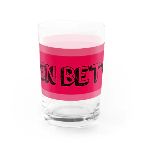 EVEN BETTER logo Water Glass