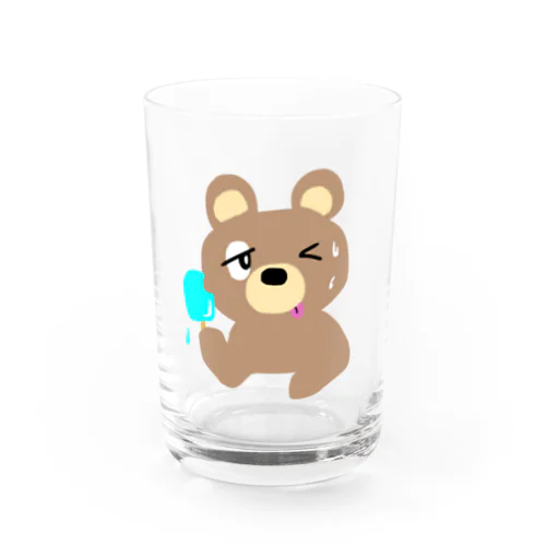 くまとアイス Water Glass