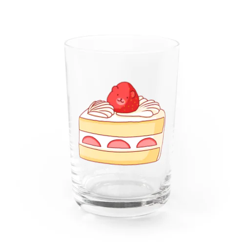 ショートケーキのほほえみくまさん Water Glass