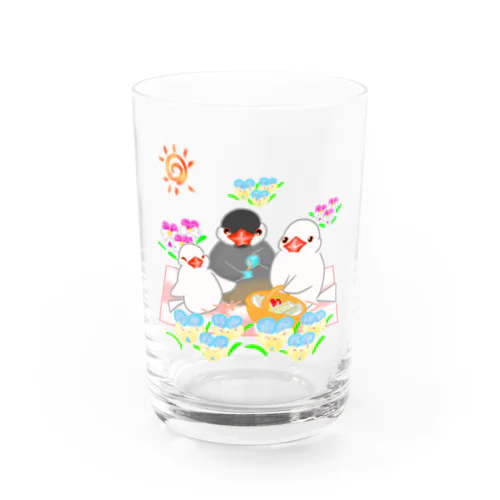 ピクニック文鳥ず Water Glass