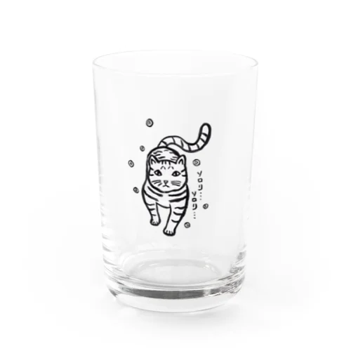 忍び足ネコ（モノクロver.） Water Glass