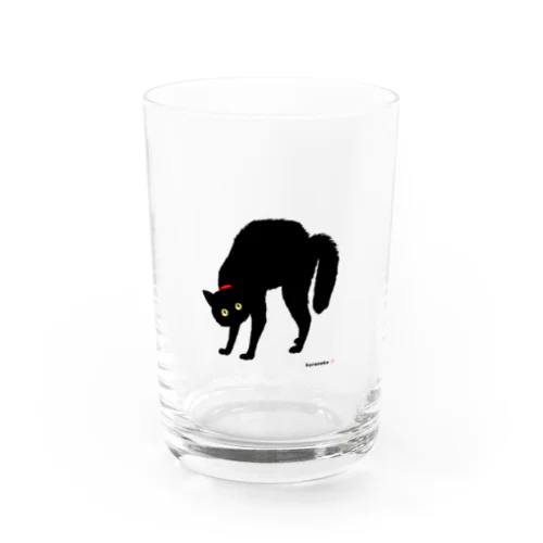 赤い首輪のツンな黒猫ちゃん Water Glass