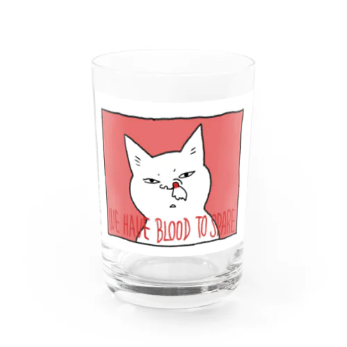 鼻血ねこ Water Glass