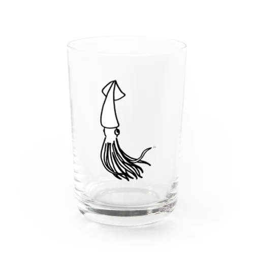 すまし顔のイカくん（文字なしバージョン） Water Glass