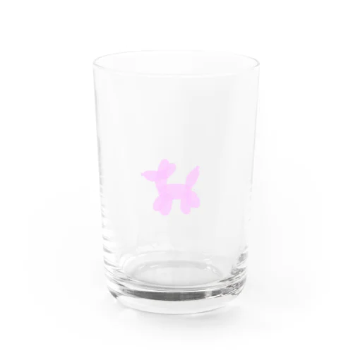 バルーン犬　pink グラス