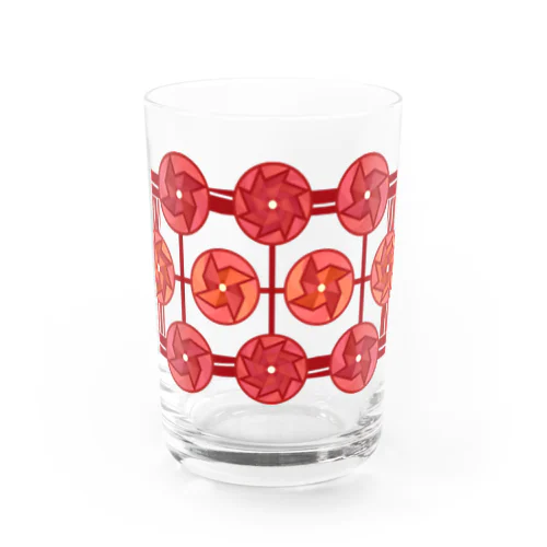 赤いかざぐるま（透） Water Glass