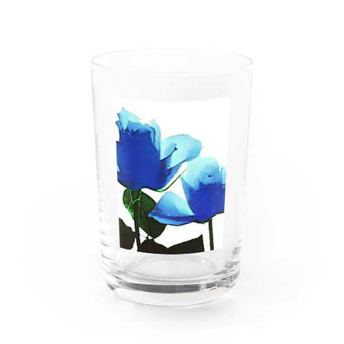 Blue Rose Water Glass