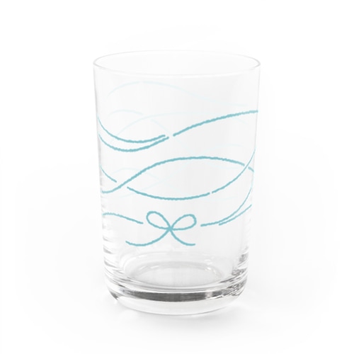 リボンぐるぐるグラス（ブルー） Water Glass