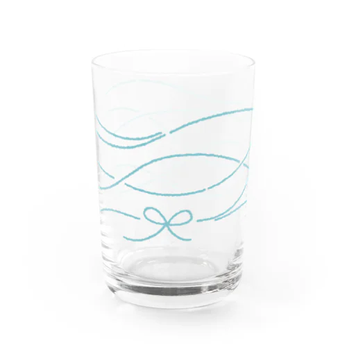 リボンぐるぐるグラス（ブルー） Water Glass