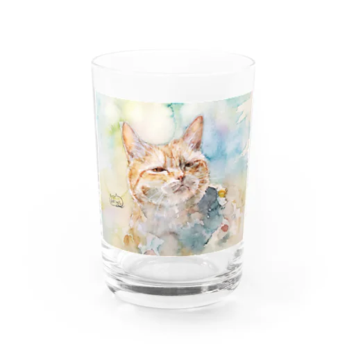 朝日に当てられて  ぶにゃん Water Glass