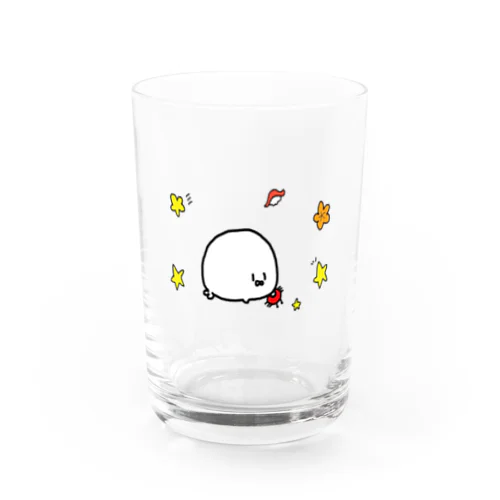 かにと遊ぶあざらし Water Glass