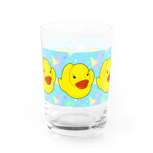 あひるちゃんいっぱい青 Water Glass