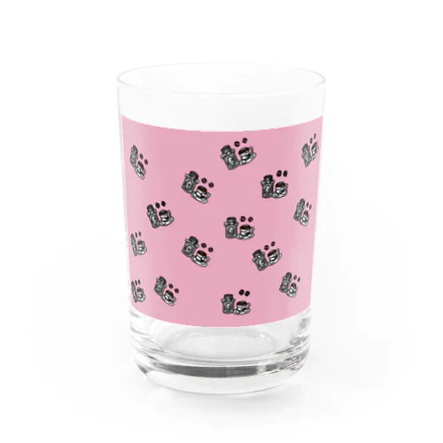 珈琲好きカフェ　ピンク Water Glass