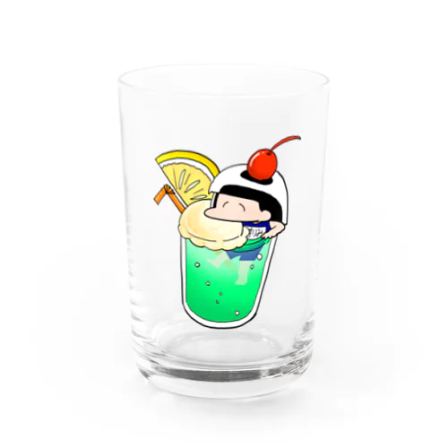  納涼すりみちゃん（メロンソーダ）グラス Water Glass