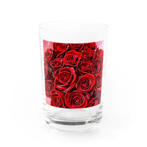 真っ赤な薔薇 Water Glass